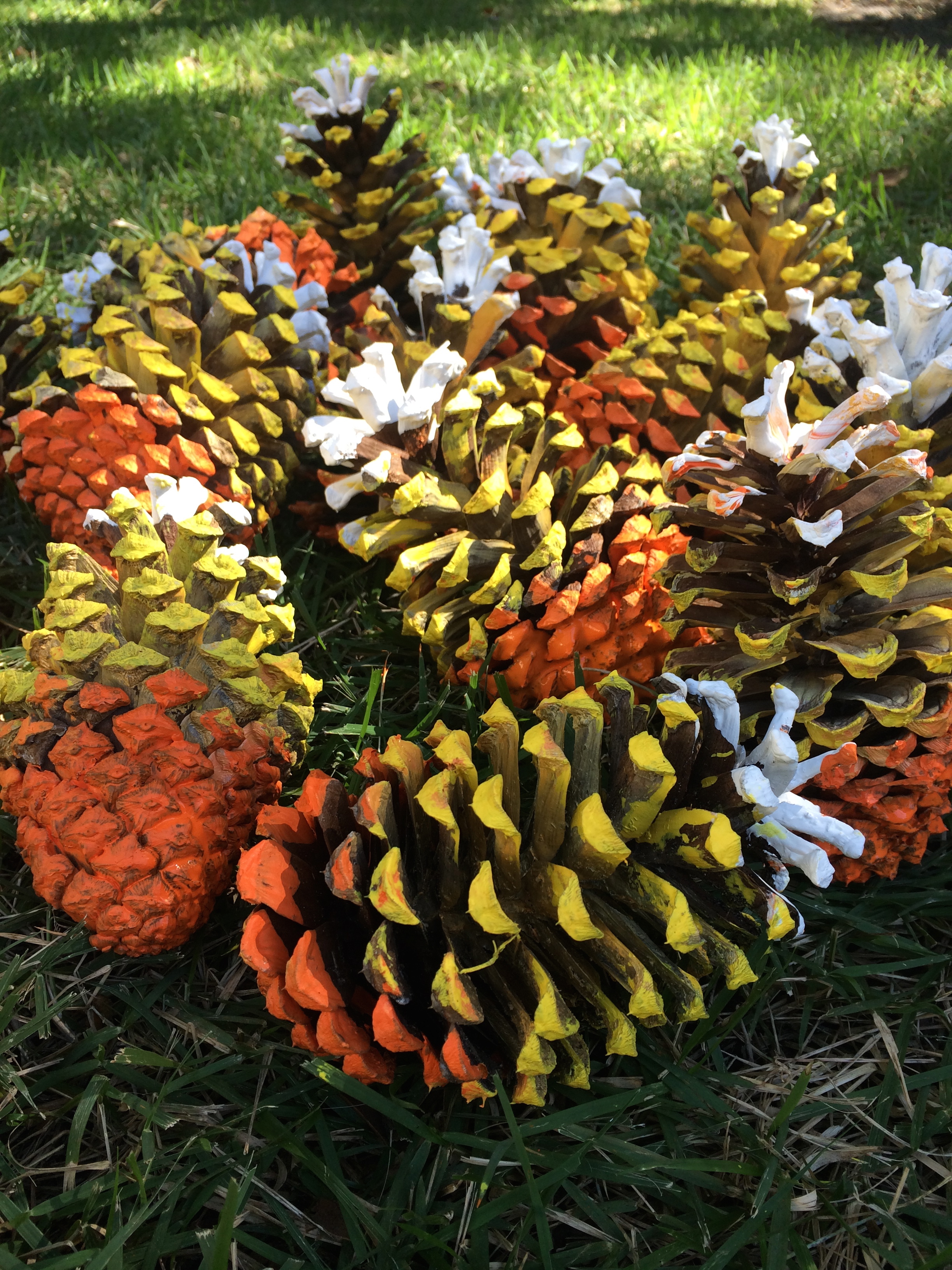 DIY Candy Corn Decor with Pine Cones – Sustain My Craft Habit