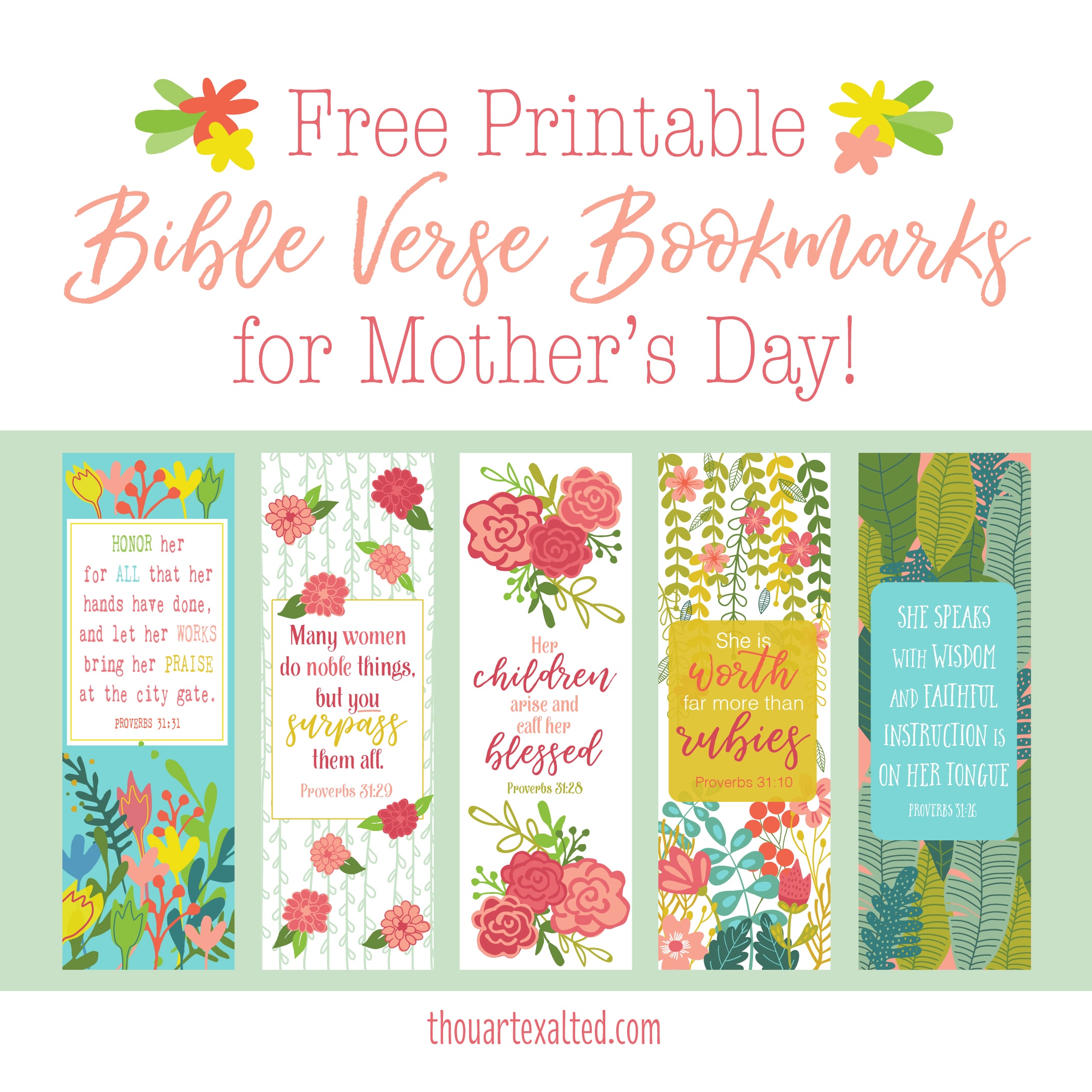 FREE Mother’s Day Bookmarks ThouArtExalted